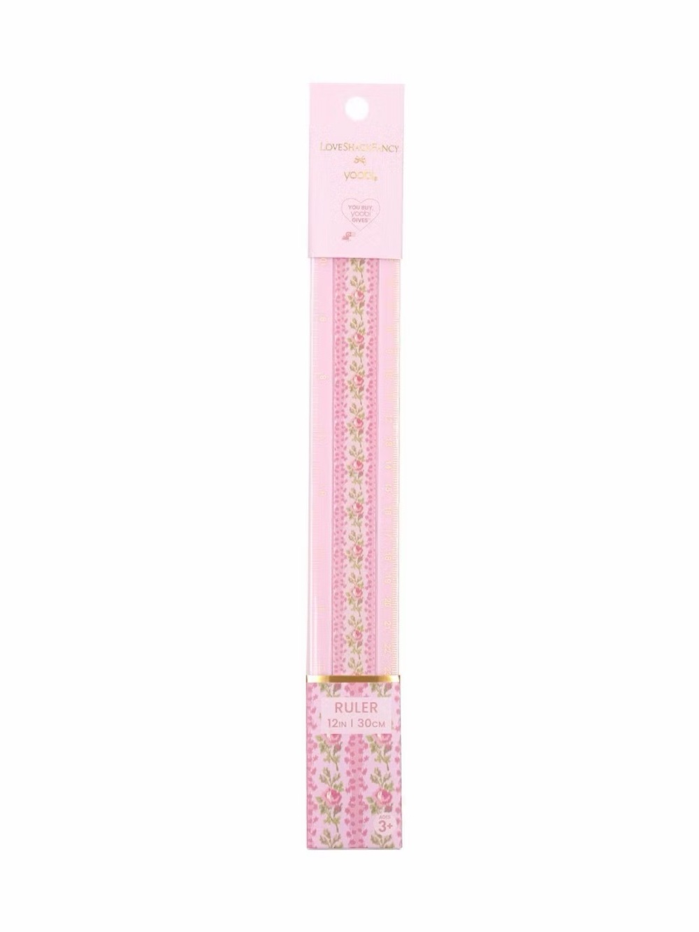 LoveShackFancy x Target - Yoobi Blooming Heirloom 12” Ruler Strawberry Macaroon